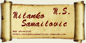 Milanko Samailović vizit kartica